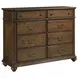 Kingswell Rich Hazelnut 8 Drawer Witham Bureau with Rectangular Mirror