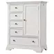 Olivia Brushed White 5 Drawer Chifferobe