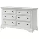 Olivia Brushed White 6 Drawer Dresser
