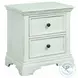Olivia Brushed White 2 Drawer Nightstand