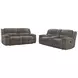 Branton Cabot Stone 90" Manual Reclining Sofa with USB Charging