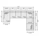 Drew Cream 6 Piece Modular Sectional with LAF Chaise and Pillows