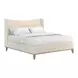 Edwin Cream Queen Upholstered Wing Shelter Bed