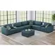 Harleigh Teal Upholstered Square Storage Ottoman
