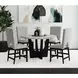 Salem Gray and Black 52" Round Marble Top Counter Height Table