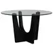 Salem Black 52" Round Glass Top Counter Height Table