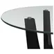 Salem Black 52" Round Glass Top Dining Table