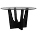 Salem Black 52" Round Glass Top Dining Table