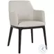 Osaka Light Gray Leather Dining Arm Chair