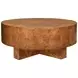 Oslo Matte Dark Burl Wood Coffee Table With Thick Top