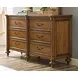 Ashbourne Cognac 6 Drawer Mayview Dresser with Rectangular Mirror