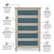 Blue Isles Ocean Blue and Aged Ivory 5 Drawer Woven Chest