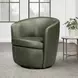 Valdoro Lyric Sage Leather Upholstered Swivel Club Chair
