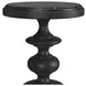Atrium Black Round Granite Top Accent Table