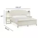 Willowbrook Egg Shell White California King Wall Panel Bed with 2 Nightstand and USB Charging