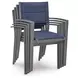 Point Bonita Blue Upholstered Outdoor Sling Arm Chair Set of 4