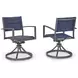 Point Bonita Blue Outdoor Sling Swivel Chair Set of 2