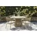 Ocean Park Beige 49" Round Outdoor Sintered Stone Top Dining Table