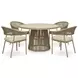 Ocean Park Beige 49" Round Outdoor Sintered Stone Top Dining Room Set