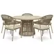 Ocean Park Beige 49" Round Outdoor Sintered Stone Top Dining Room Set