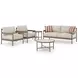 Big Creek Cove Beige and Brown Performance Fabric 5 Piece Outdoor Conversation Set