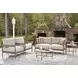 Big Creek Cove Beige and Brown Performance Fabric 5 Piece Outdoor Conversation Set