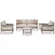 Big Creek Cove Beige and Brown Performance Fabric 5 Piece Outdoor Conversation Set