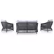 Bodega Island Gray and Brown Performance Fabric 4 Piece Outdoor Conversation Set