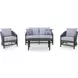 Bodega Island Gray and Brown Performance Fabric 4 Piece Outdoor Conversation Set