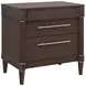 Oakridge Medley Piano Brown 3 Drawer Nightstand with USB Charging and LED Lighting