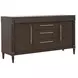 Oakridge Medley Piano Brown Glass Top 2 Door Buffet with Storage Drawer
