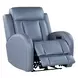 Quinn Blue Gray Leather Zero Gravity Triple Power Reclining Living Room Set
