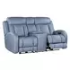 Quinn Blue Gray Leather Zero Gravity Triple Power Reclining Living Room Set