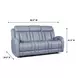 Quinn Blue Gray Leather 83" Zero Gravity Triple Power Reclining Sofa with Drop Down Console andUSB Charging