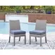 Dillon Beach Blue Performance Fabric Outdoor Side Chair with Cushion Set of 2