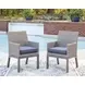 Dillon Beach Blue Performance Fabric Outdoor Arm Chair with Cushion Set of 2