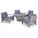 Dillon Beach Gray 48" Round Outdoor Fire Pit Dining Room Set