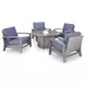 Dillon Beach Gray 48" Round Outdoor Fire Pit Dining Room Set