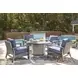 Dillon Beach Gray 48" Round Outdoor Fire Pit Dining Room Set