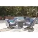 Dillon Beach Gray 48" Round Outdoor Fire Pit Dining Room Set