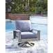 Dillon Beach Blue Performance Fabric Outdoor Swivel Lounge Chair
