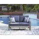 Dillon Beach Blue Performance Fabric 59" Outdoor Loveseat with Cushion