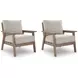 Cliffs Beach Gray Performance Fabric Outdoor Lounge Chair with Cushion Set of 2