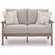 Cliffs Beach Gray Performance Fabric 54" Outdoor Loveseat with Cushion