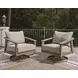 Francis Beach Gray Performance Fabric Outdoor Swivel Rocker Lounge Chair with Cushion