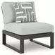 Beachloft Gray Performance Fabric 4 Piece Modular Outdoor Sectional with Pillows