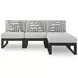 Beachloft Gray Performance Fabric 4 Piece Modular Outdoor Sectional with Pillows