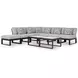 Beachloft Gray Performance Fabric 7 Piece Modular Outdoor Sectional with Pillows