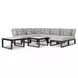 Beachloft Gray Performance Fabric 7 Piece Modular Outdoor Sectional with Pillows
