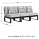 Beachloft Gray Outdoor 3 Piece Performance Fabric Modular 86" Armless Sofa